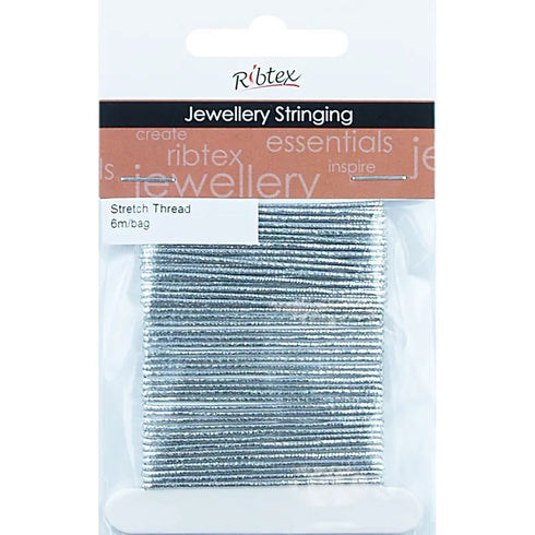 Silver Polyester Elastic Stretch Thread